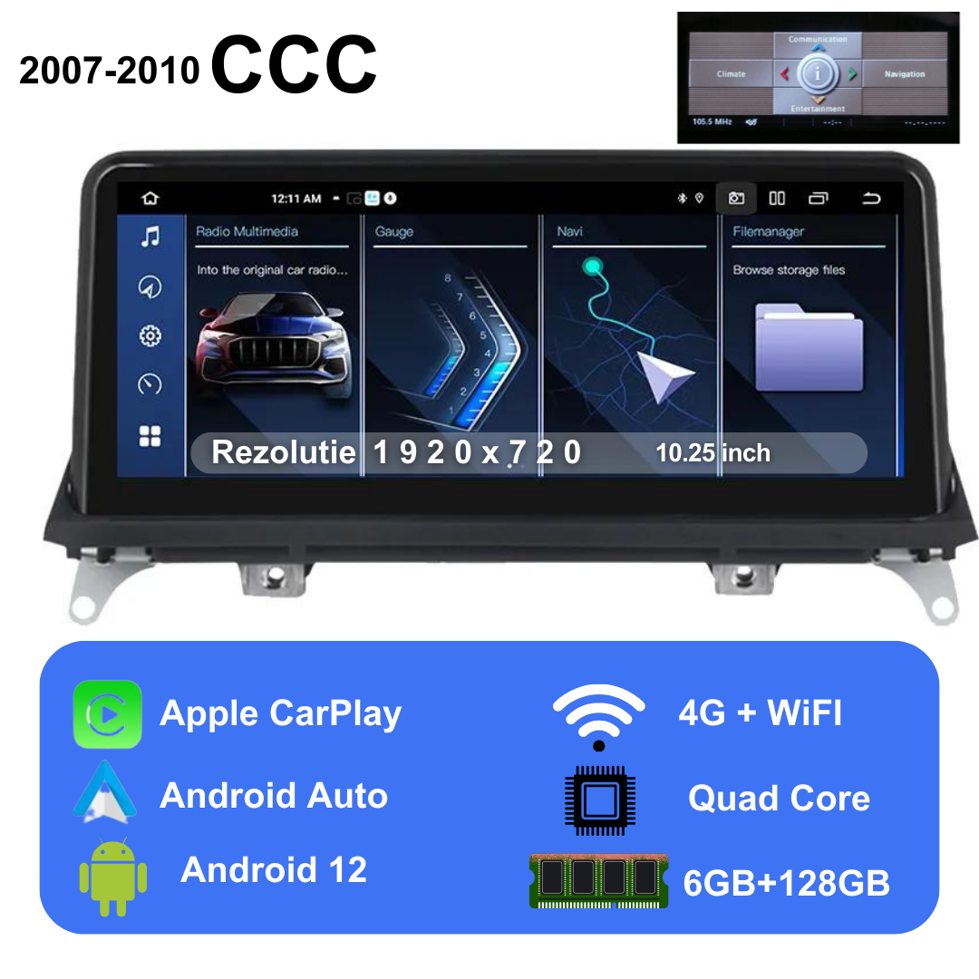 Navigatie Android compatibila BMW X5 (E70) 2007 - 2013
