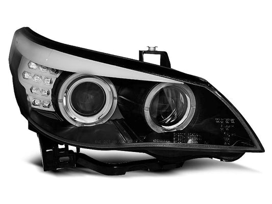 Faruri compatibile BMW E60/61 Angel Eyes LED Black