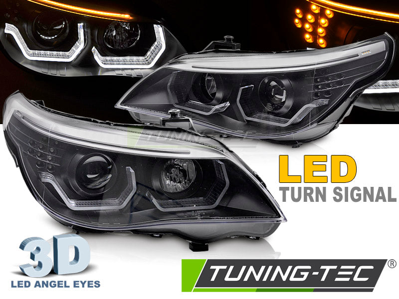 Faruri compatibile BMW E60/61 Angel Eyes 3D
