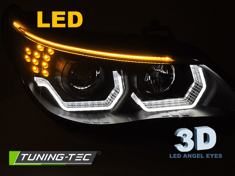 Faruri compatibile BMW E60/61 Angel Eyes 3D