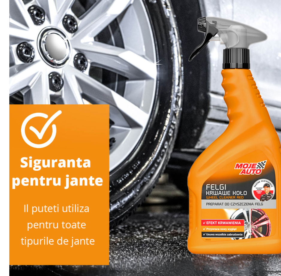 Solutie curatare jante cu indicator de actiune, Moje Auto, 750 ml