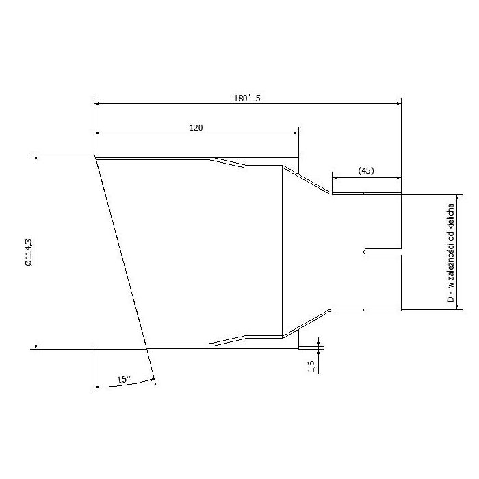 Ornament rotund evacuare, finala Ulter sport 115mm