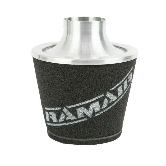 Filtru de aer universal Ramair JS-108-SL – conic mare, gât 80mm, cu bază din aluminiu argintiu