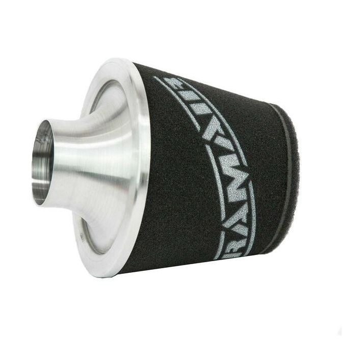 Filtru de aer universal Ramair JS-108-SL – conic mare, gât 80mm, cu bază din aluminiu argintiu