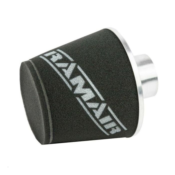 Filtru de aer universal Ramair JS-108-SL – conic mare, gât 80mm, cu bază din aluminiu argintiu