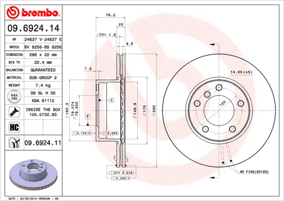 Disc frana Fata Brembo 09.6924.11