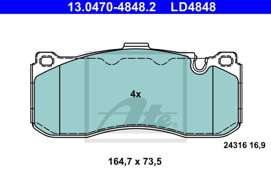 Set placute de frana Fata ATE 13.0470-4848.2 655689