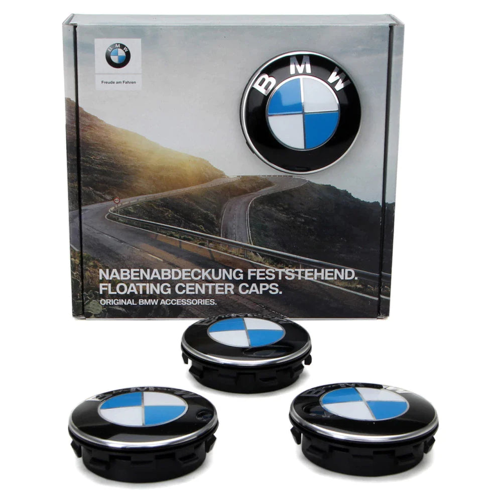 Set embleme fixe janta aliaj - Original BMW (BMW floating centre caps) 56mm - Chrome Ring