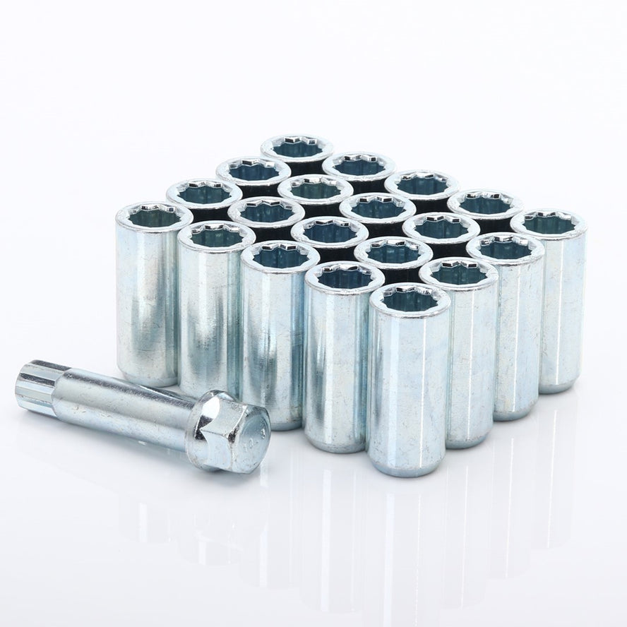 Set 20 Piulite Silver tip stea M14x1.5 + Cheie