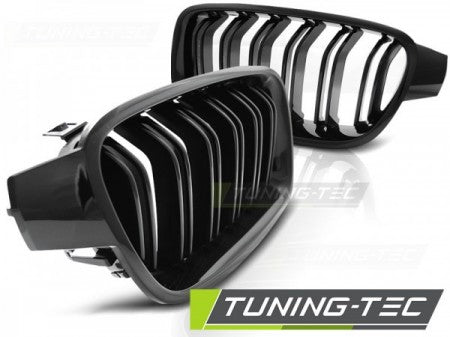 Grila centrala dubla compatibila BMW F30 / F31 10.11-18  - - Negru Lucios