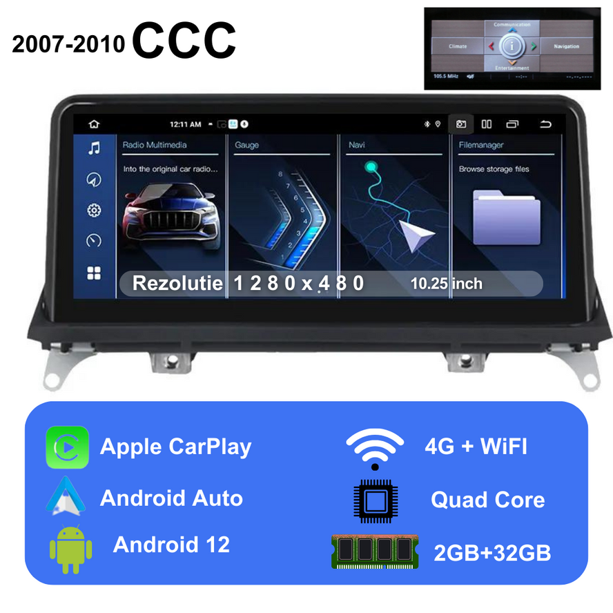 Navigatie Android compatibila BMW X5 (E70) 2007 - 2013
