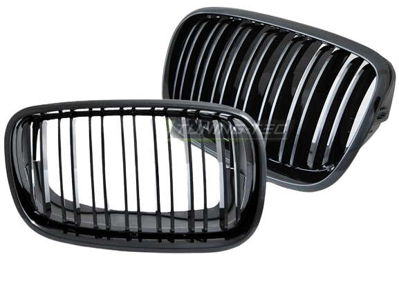 Grila centrala dubla compatibila BMW  X5 E70 | X6 E71 Negru Lucios