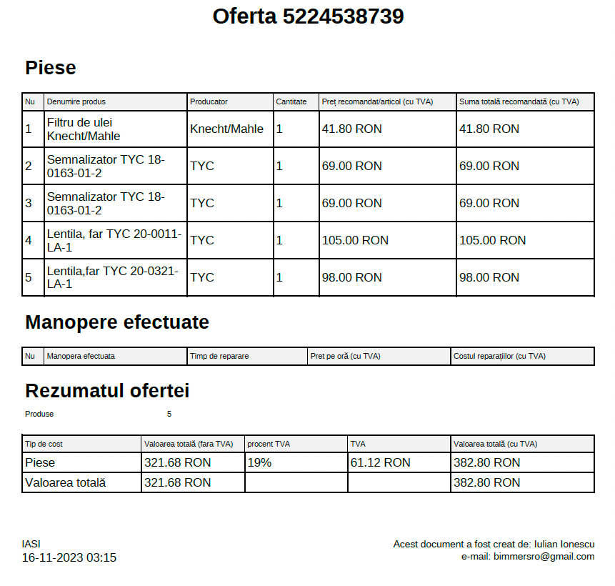 Oferta comanda 5224538739