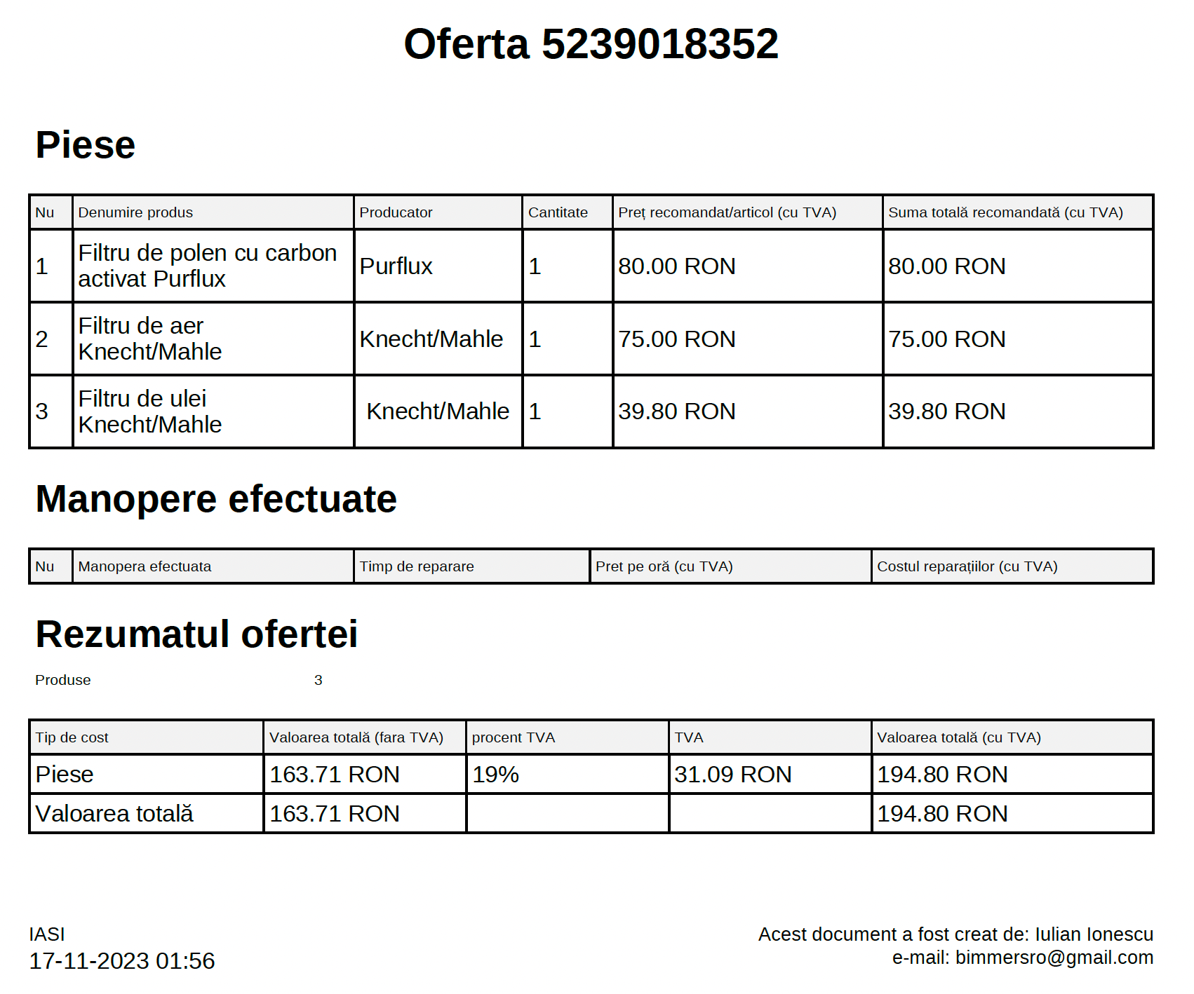 Oferta comanda 5239018352