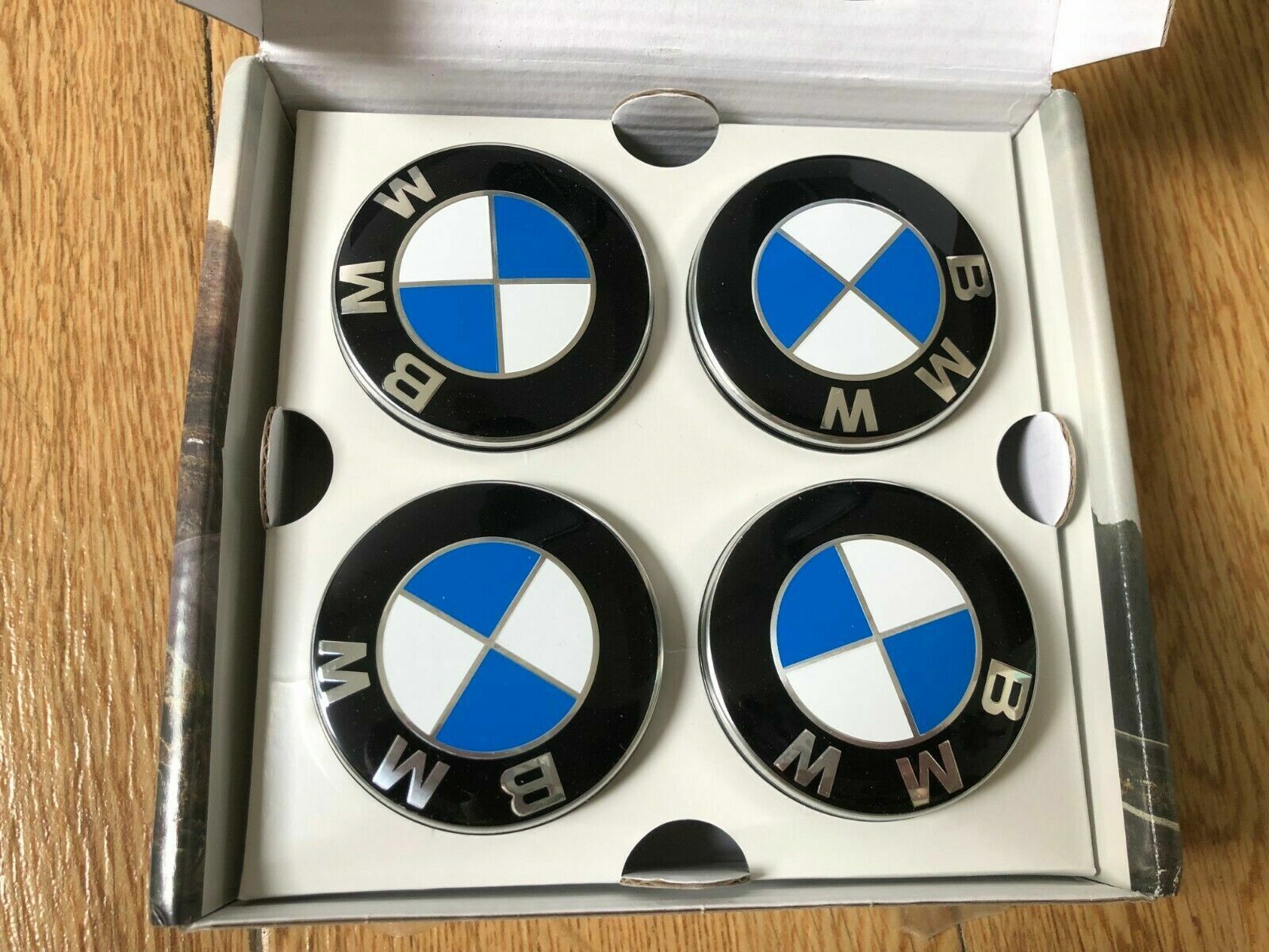 Set embleme fixe janta aliaj - Original BMW (BMW floating centre caps) 65mm - Chrome Ring